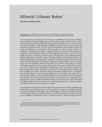 Editorial: Urbaner Boden