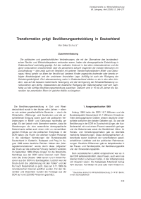 Transformation prägt Bevölkerungsentwicklung in Deutschland