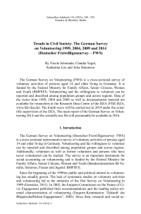 Trends in Civil Society: The German Survey on Volunteering 1999, 2004, 2009 and 2014 (Deutscher Freiwilligensurvey – FWS)