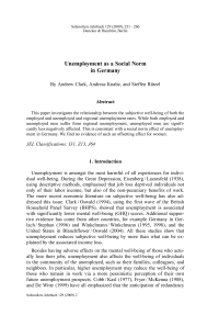 Unemployment as a Social Norm in Germany