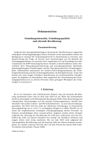 Gründungsintensität, Gründungsqualität und alternde Bevölkerung