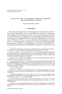 Was kann das Allgemeine Verwaltungsrecht vom Sozialrecht lernen?