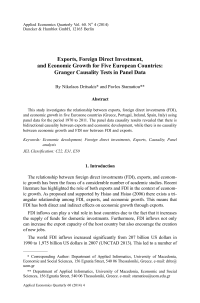 Exports, Foreign Direct Investment, and Economic Growth for Five European Countries: Granger Causality Tests in Panel Data