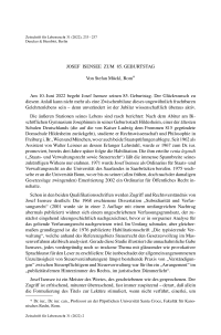 Josef Isensee zum 85. Geburtstag