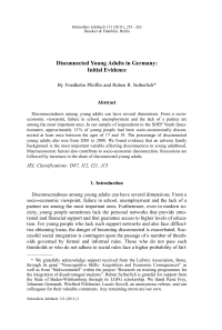 Disconnected Young Adults in Germany: Initial Evidence