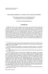 Parlamentarismus in Zeiten der Corona-Pandemie