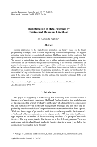 The Estimation of Meta-Frontiers by Constrained Maximum Likelihood
