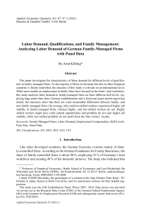 Labor Demand, Qualifications, and Family Management: Analyzing Labor Demand of German Family-Managed Firms with Panel Data