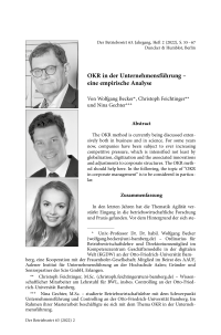 OKR in der Unternehmensführung – eine empirische Analyse
