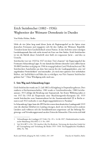 Erich Steinbrecher (1882 – 1936): Wegbereiter der Weimarer Demokratie in Duodez