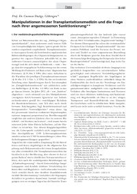 Manipulationen in der Transplantationsmedizin und die Frage nach ihrer angemessenen Sanktionierung