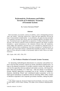 Performativity, Performance and Politics: Towards an Evolutionary Taxonomy of Economic Systems