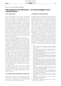 Todeszeitpunkt des Menschen – Zur Notwendigkeit einer „Neudefinition“