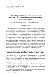 Auf dem Weg zum Bürgergeld: Die Sanktionspraxis nach dem Urteil des Bundesverfassungsgerichts und ‚in Zeiten von Corona‘