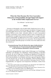 When the Client Becomes Her Own Caseworker: Dislocation of Responsibility through Digital Self-Support in the Swedish Public Employment Service