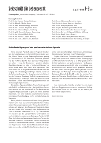 Suizidbeteiligung auf der parlamentarischen Agenda