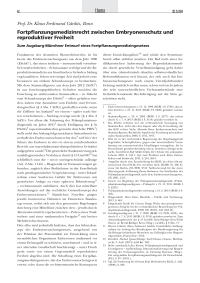 Fortpflanzungsmedizinrecht zwischen Embryonenschutz und reproduktiver Freiheit