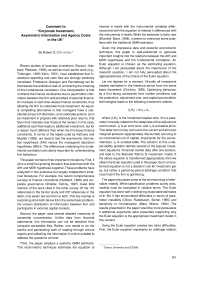 Comment to “Corporate Investment, Asymmetric Information and Agency Costs in the UK”