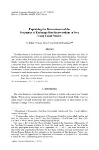 Explaining the Determinants of the Frequency of Exchange Rate Interventions in Peru Using Count Models