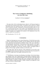 The Course of Subjective Well-Being over the Life Cycle