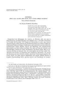 Editorial: „Erst log allein der Hund, Nun lügen ihrer Tausend“