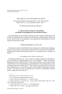 Der Verlust des Sittlichen im Recht