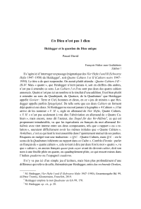 Un Dieu n’est pas 1 dieu