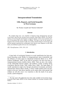 Gifts, Bequests, and Social Inequality in West Germany