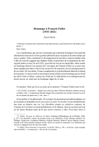 Hommage à François Fédier (1935 – 2021)