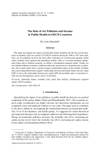 The Role of Air Pollution and Income in Public Health in OECD Countries