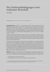 Die Funktionsbedingungen einer resilienten Wirtschaft