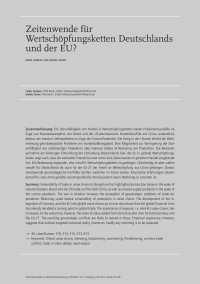 Zeitenwende für Wertschöpfungsketten Deutschlands und der EU?