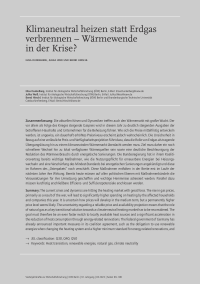 Klimaneutral heizen statt Erdgas verbrennen – Wärmewende in der Krise?