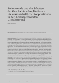 Zeitenwende und die Schatten der Geschichte – Implikationen für wissenschaftliche Kooperationen in der ‚herausgeforderten‘ Globalisierung