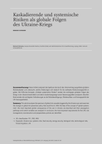 Kaskadierende und systemische Risiken als globale Folgen des Ukraine-Kriegs