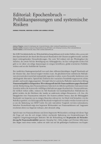 Editorial: Epochenbruch – Politikanpassungen und systemische Risiken