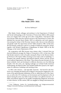 Obituary. Elke Mader (1954–2021)