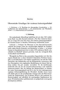 Ökonomische Grundlagen der modernen Industriegesellschaft