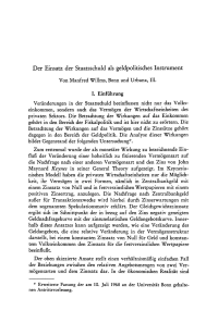 Der Einsatz der Staatsschuld als geldpolitisches Instrument