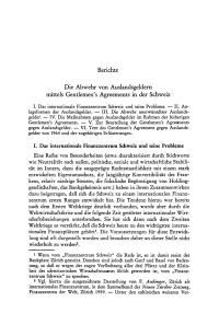 Die Abwehr von Auslandsgeldern mittels Gentlemen’s Agreements in der Schweiz
