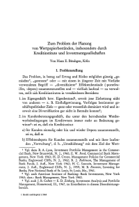 Zum Problem der Planung von Wertpapierbeständen, insbesondere durch Kreditinstitute und Investmentgesellschaften