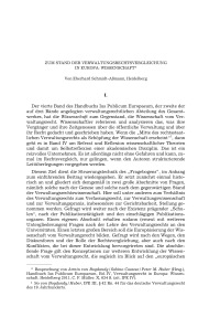 Zum Stand der Verwaltungsrechtsvergleichung in Europa: Wissenschaft