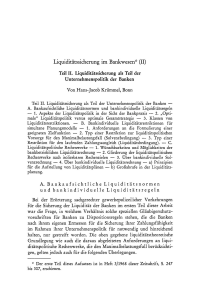 Liquiditätssicherung im Bankwesen
