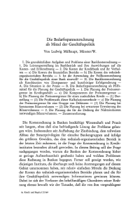 Die Bedarfsspannenrechnung als Mittel der Geschäftspolitik