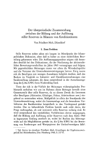 Der überperiodische Zusammenhang zwischen der Bildung und der Auflösung stiller Reserven in Bilanzen von Kreditinstituten