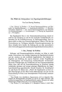 Die Wahl des Zeitpunktes von Eigenkapitalerhöhungen