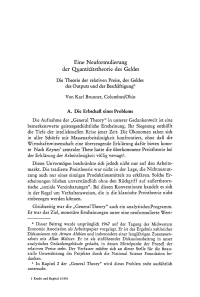 Eine Neuformulierung der Quantitätstheorie des Geldes