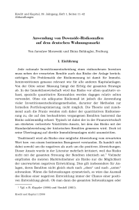 Anwendung von Downside-Risikomaßen auf dem deutschen Wohnungsmarkt