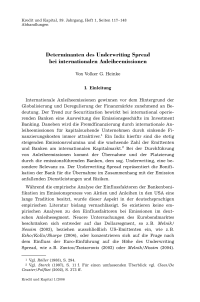 Determinanten des Underwriting Spread bei internationalen Anleiheemissionen