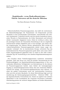Kapitalmarkt- versus Bankenfinanzierung – Falsche Antworten auf das deutsche Dilemma